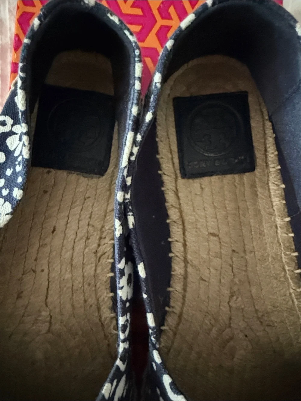 Tory Burch Women’s Floral Slip-On Espadrilles - Navy & White